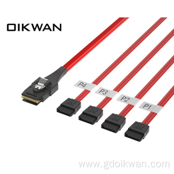 MiniSAS SFF-8087 to 4*SATA Red Cable Sas to Sata Adapter Sas Sata